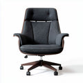 Fauteuil de bureau en tissu gris et bois avec réglage de hauteur 70 x 70 x 100cm