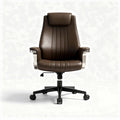 Chaise de bureau en cuir brun ajustable avec accoudoirs 60 x 60 x 120cm