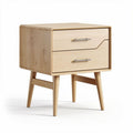 Table de chevet en bois massif coloris noyer avec tiroir 40 x 40 x 50cm