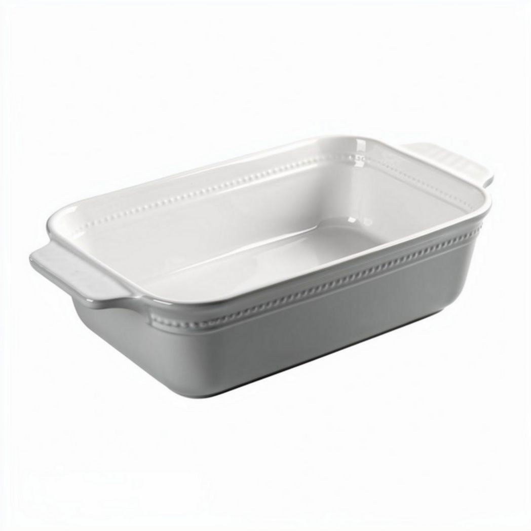 Plat de cuisson en céramique blanc 25 x 15 x 6 cm pour four