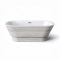 Baignoire rectangulaire en composite gris et blanc 170 x 75 x 60cm