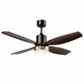 Ventilateur de plafond en bois foncé avec éclairage intégré 50 x 50 x 30cm