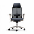 Chaise de bureau ergonomique en tissu noir avec accoudoirs réglables 45 x 60 x 100cm