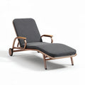 Chaise longue en aluminium avec coussin en tissu rembourré gris 180 x 60 x 90cm