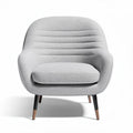 Fauteuil moderne en tissu gris avec coussin amovible dimensions 80 x 80 x 85cm