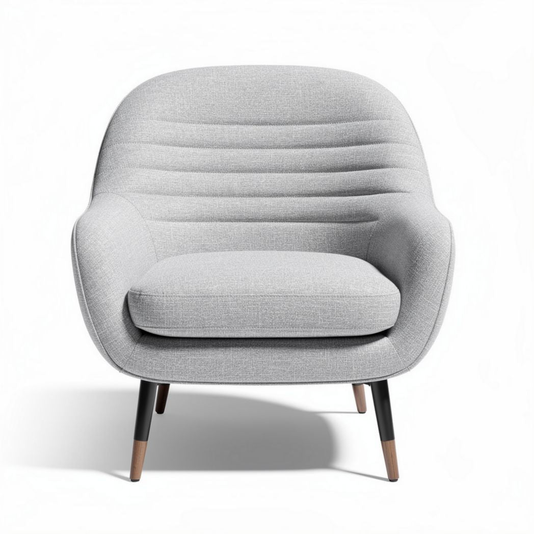 Fauteuil moderne en tissu gris avec coussin amovible dimensions 80 x 80 x 85cm