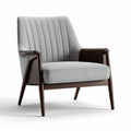Fauteuil en tissu gris avec structure en bois noir 75 x 75 x 85cm